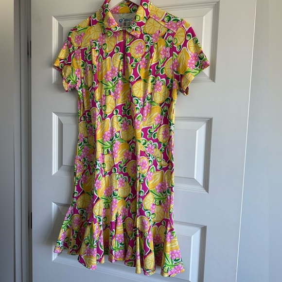 IBKUL Calista Print Short Sleeve Godet Dress - Picture 9 of 13